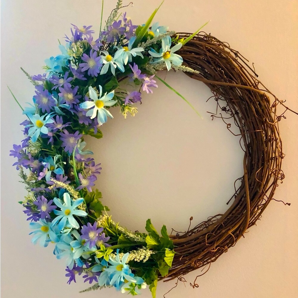 Spring & summer grapevine wreath handmade